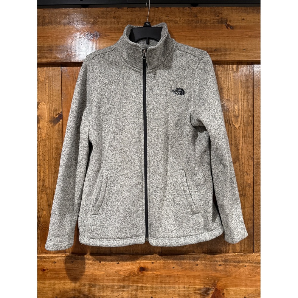 The North Face Womens Crescent Full Zip Sweater Fleece Jacket Grey Heather L